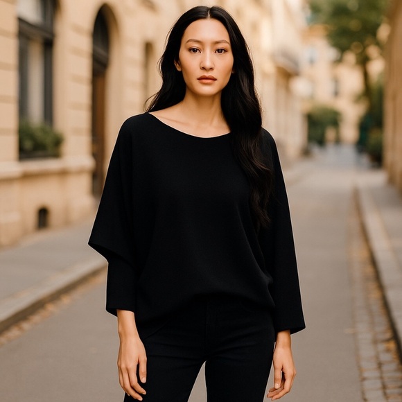 Sioni Dolman Sleeve Sweater - Soft Knit Med - Bloomingdale's dark academia goth - Picture 1 of 10
